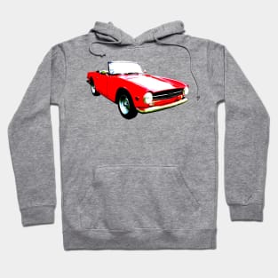 Triumph TR6 1970s classic sports car high contrast red Hoodie